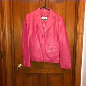 Pink Pamela McCoy Leather Jacket